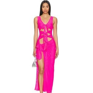 superdown Pink Cutout Maxi Dress